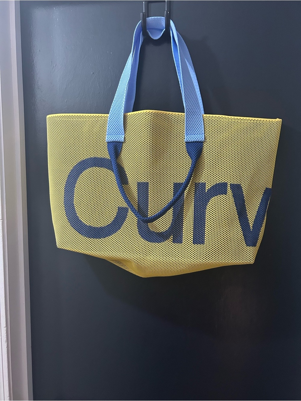 Yellow & Blue Mesh Tote — Everyday Beach & Market Bag